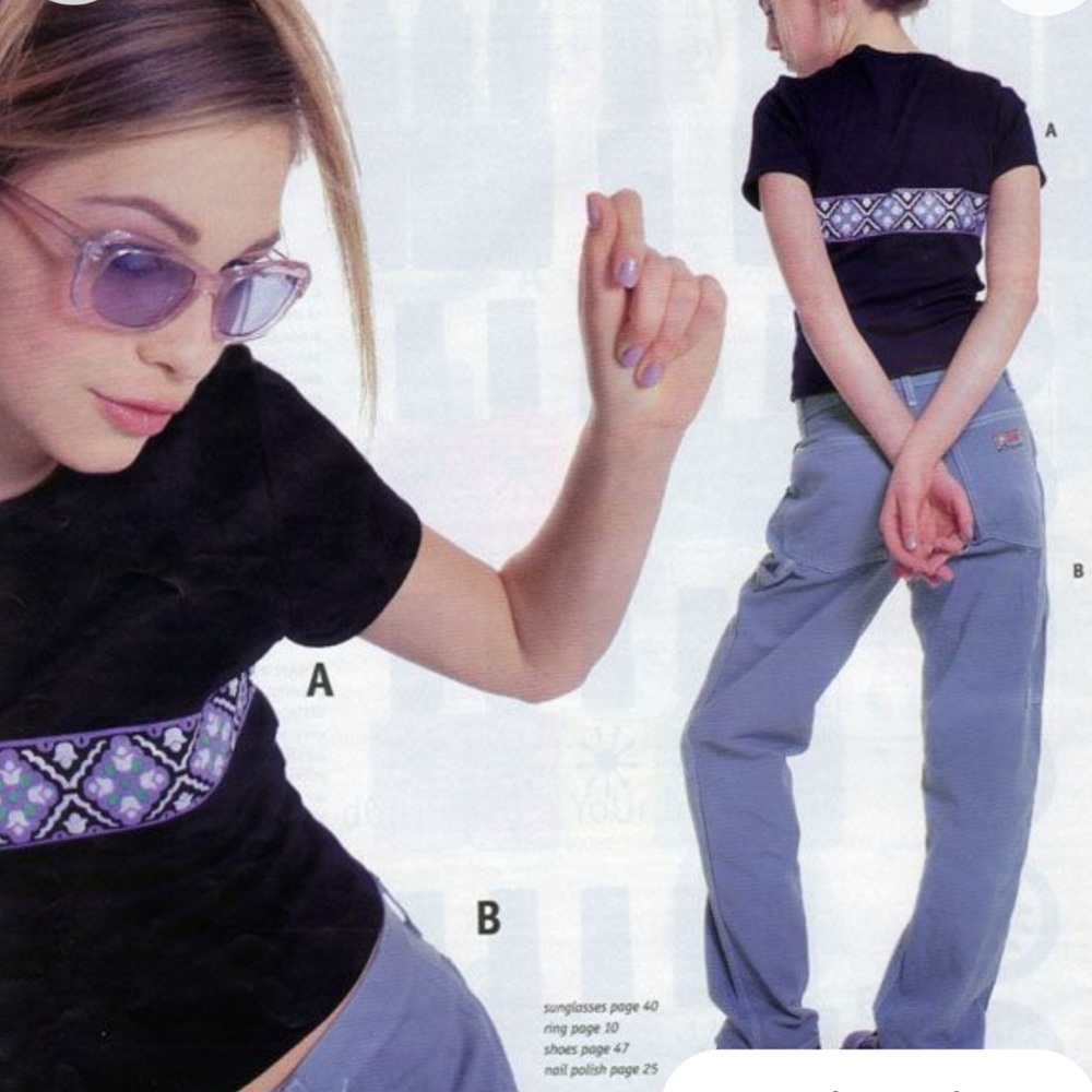 Vintage 1996 Delia’s Thermal Crop Top size L